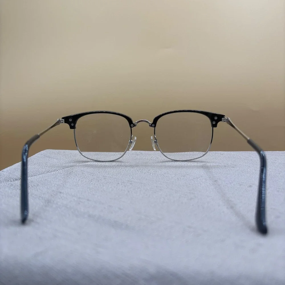 Vintage Retro Black Silver‎ Clubmaster Browline Eyeglass frames Gothic